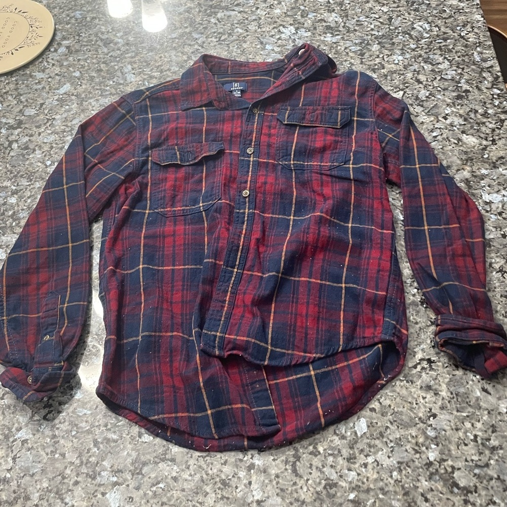 Maroon and navy flannel